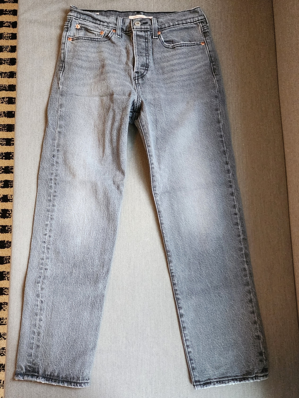 Levi's Premium Women's Wedgie Straight Ankle Jeans 27 Grey Wash